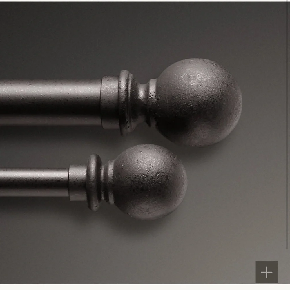 Restoration Hardware RH CAST IRON BALL FINIALS (SET OF 2) - VINTAGE NICKEL SMALL